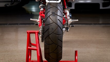 Rear motorcycle tire tread