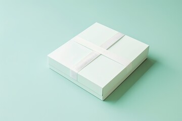 White gift box with bow on top