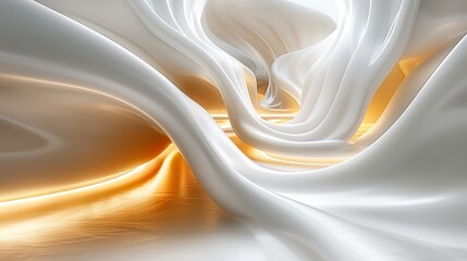   A white fabric is depicted with a yellow light emanating from its center - obrazy, fototapety, plakaty