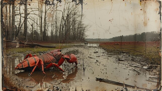   Three pictures feature a lobster in the water