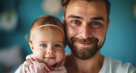 Man holding baby in arms
