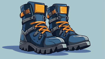 Boots vector illustration 2d flat cartoon vactor il - obrazy, fototapety, plakaty
