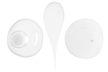 Set, composition of cosmetic strokes, gel on a blank background.