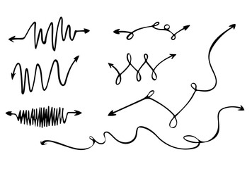 Directional arrows for notes, highlighting in text. Elements for emphasis in text