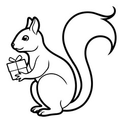 squirrel with gift
