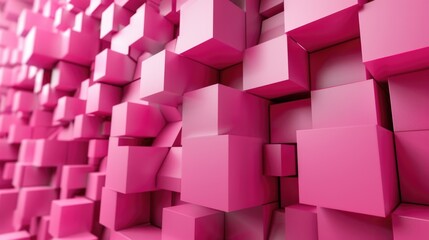 Pink cubic abstract background. AI generative.