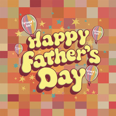 Happy fathers day retro typography customized vector illustration design