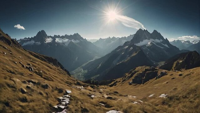 Panoramic view of alpine mountain landscape.Quick details panoramic view of alpine mountain landscape in the Alps