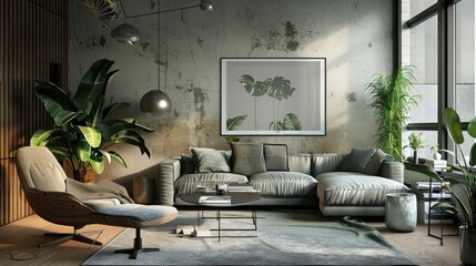 close-up frame mockup, living room wall poster mockup.