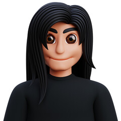 female 3d avatar icon illustration