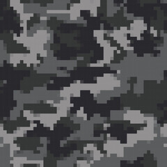 
Gray pixel camouflage vector illustration seamless digital background