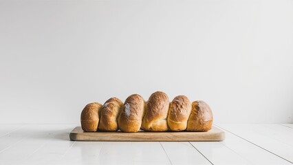 freshly baked bread against a white background - obrazy, fototapety, plakaty
