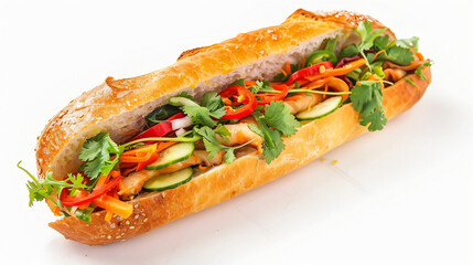 Delicious Vietnamese Sandwich healthy Isolated 