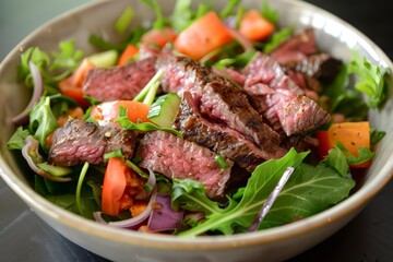 salad with beef