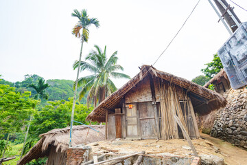 Original village thatched house in Chubao Village, Wuzhishan City, Hainan, China