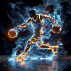 Basketball Player Sports Athlete Action Game Science Fitness Abstract