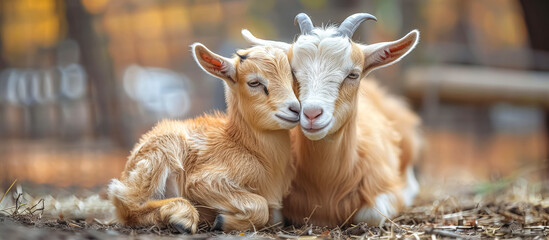 Goat and Kid: Goats are agile and curious ruminants known for their milk, meat, and fiber. Kids are baby goats