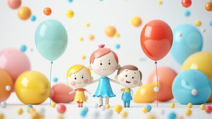 Obraz na płótnie Canvas Happy Children's Day,CHILDREN'S DAY CELEBRATION IN SIMPLE COLOURS STUDIO LOGO DESIGN