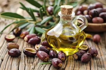 Jojoba oils are beneficial for skin and hair - obrazy, fototapety, plakaty