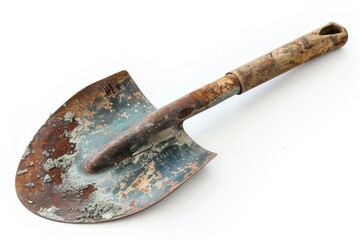 Large shovel on white background for building and repair Path worker included