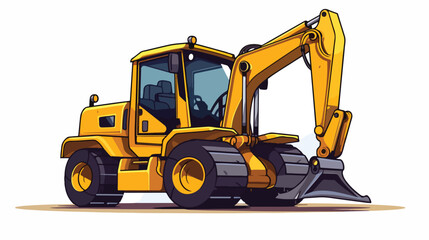 Bulldozer arm icon 2d flat cartoon vactor illustrat