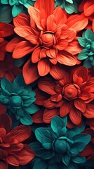 Abstract Floral Wallpaper with Contrasting Light and Dark Tones Generative AI