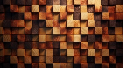 Wooden Geometric Abstract Wall Art Generative AI