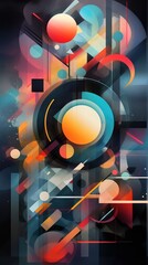 Vibrant Abstract Art with Overlapping Layers Generative AI