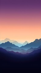 Surreal Mountain Landscape in Neo-Geo Minimalist Style Generative AI
