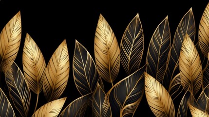 Mesmerizing Golden Foliage on a Serene Backdrop Generative AI