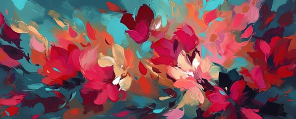 Vibrant Floral Impressionist Artwork Generative AI - obrazy, fototapety, plakaty