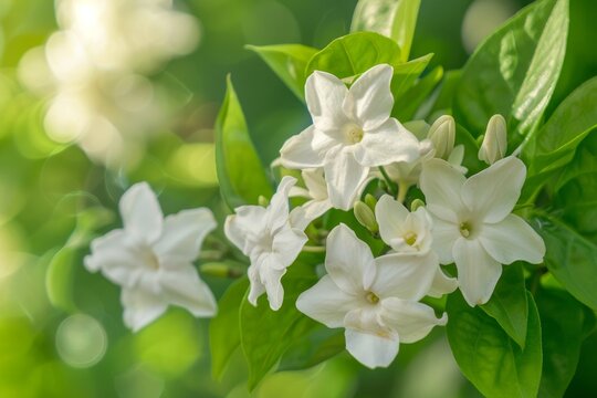 The Arabian or Sambac jasmine is native to tropical Asia and its flowers are used in perfumes and jasmine tea
