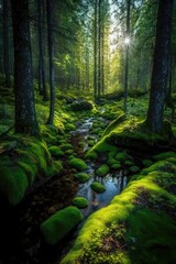 Serene Forest - Nature Background Generative AI