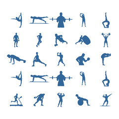 set of men silhouette