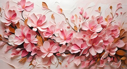 abstract background with pink flowers. oil paintings of pink flowers