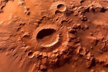 Breathtaking Martian Landscape with Craters Generative AI