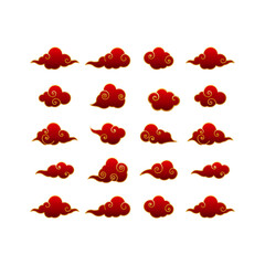 set of red rose petals