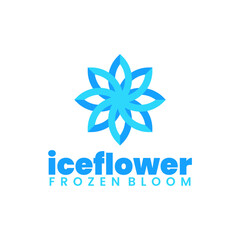 frozen snow ice flower logo - obrazy, fototapety, plakaty