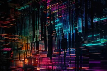 Futuristic Cyberpunk Digital Glitch Abstract Generative AI