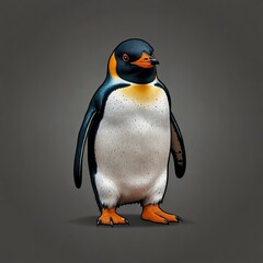 3d penguin in glasses with background