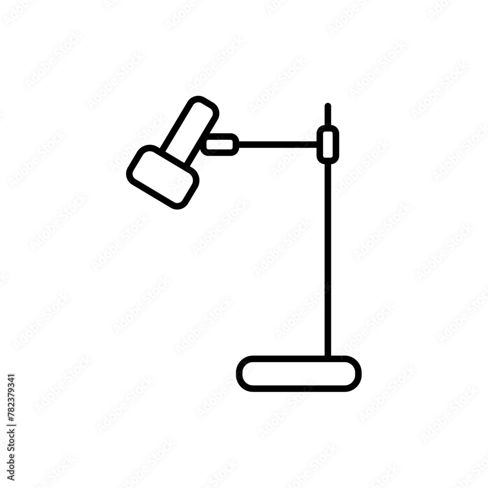 Poster table lamp linear style vector editable icon. simple outline logo of a room lamp. table lamp vector.