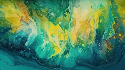 Vibrant Watercolor Fluid Art Painting Generative AI
