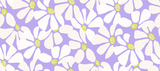 Fototapeta premium Simple minimalistic summer tropical floral seamless pattern