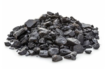 Asphalt road scrap on white background with clipping path