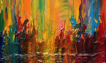 Vibrant Abstract Art with Palette Knife Textures Generative AI