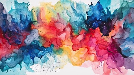 Vibrant Watercolor Abstraction Generative AI