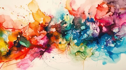 Ethereal Watercolor Painting on Paper Generative AI