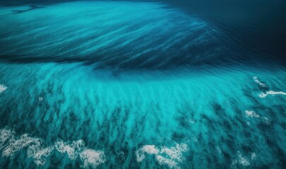 Fototapeta na wymiar Serene Aerial View of Dreamy Blue Ocean Generative AI