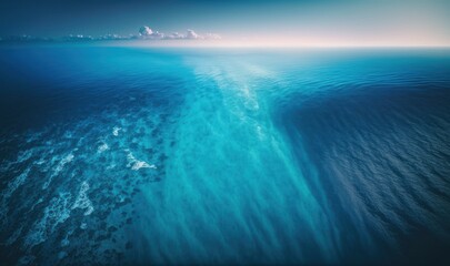 Ethereal Blue Sea Landscape Generative AI - obrazy, fototapety, plakaty