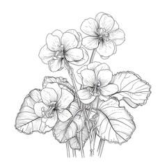 Elegant Artistic Rendering of African Violet Flower Generative AI